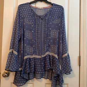 Hint of Mint - sheer blue top - 22/24